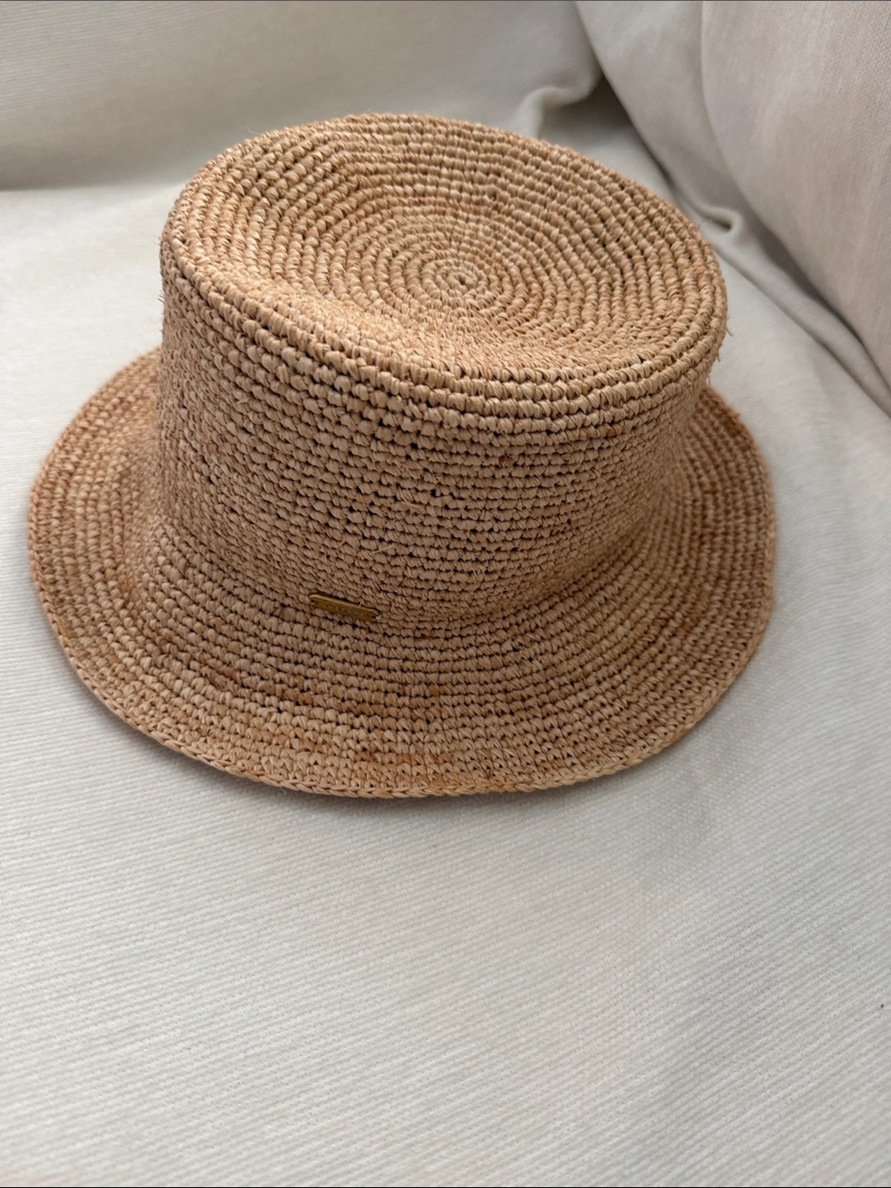 l*space Woven Straw Bucket Hat in Natural Tan